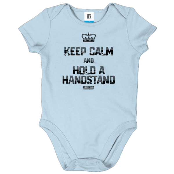 Body Infantil - Keep Calm Handstand - Azul Bebê